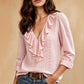 Women's Elegant V-Neck Ruffle Top