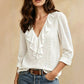 Women's Elegant V-Neck Ruffle Top