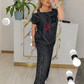 Women's Off Shoulder Top & Wide Leg Pants
