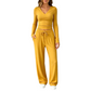 Women's V-Neck Long-Sleeve Top & Wide-Leg Pants Set