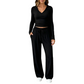 Women's V-Neck Long-Sleeve Top & Wide-Leg Pants Set