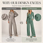 Women's Long Sleeve V-Neck Jumpsuit with Belt