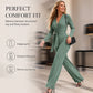 Women's Long Sleeve V-Neck Jumpsuit with Belt