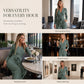 Women's Long Sleeve V-Neck Jumpsuit with Belt