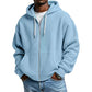 Men's Full -Zip Waffle Knit Hooded Sweatshirt