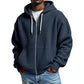 Men's Full -Zip Waffle Knit Hooded Sweatshirt