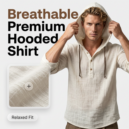 Men's Casual Long Sleeve Breathable Hooded Shirt