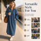 Women's Long Lantern Sleeve Maxi Denim Dress