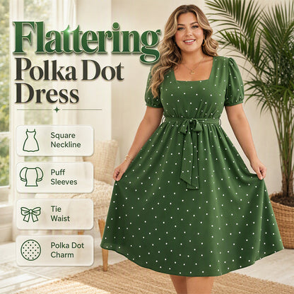 Women's Plus Size Polka Dot Dress 