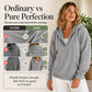 Women's Corduroy Half-Button Hooded Sweatshirt