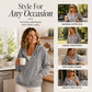 Women's Corduroy Half-Button Hooded Sweatshirt