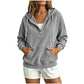 Women's Corduroy Half-Button Hooded Sweatshirt