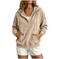 Women's Corduroy Half-Button Hooded Sweatshirt