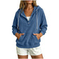 Women's Corduroy Half-Button Hooded Sweatshirt