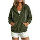 Women's Corduroy Half-Button Hooded Sweatshirt