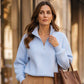 Women's Quilted Grid Half Zip Sweatshirt
