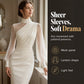 Women's Mock Neck Mesh Bodycon Dress