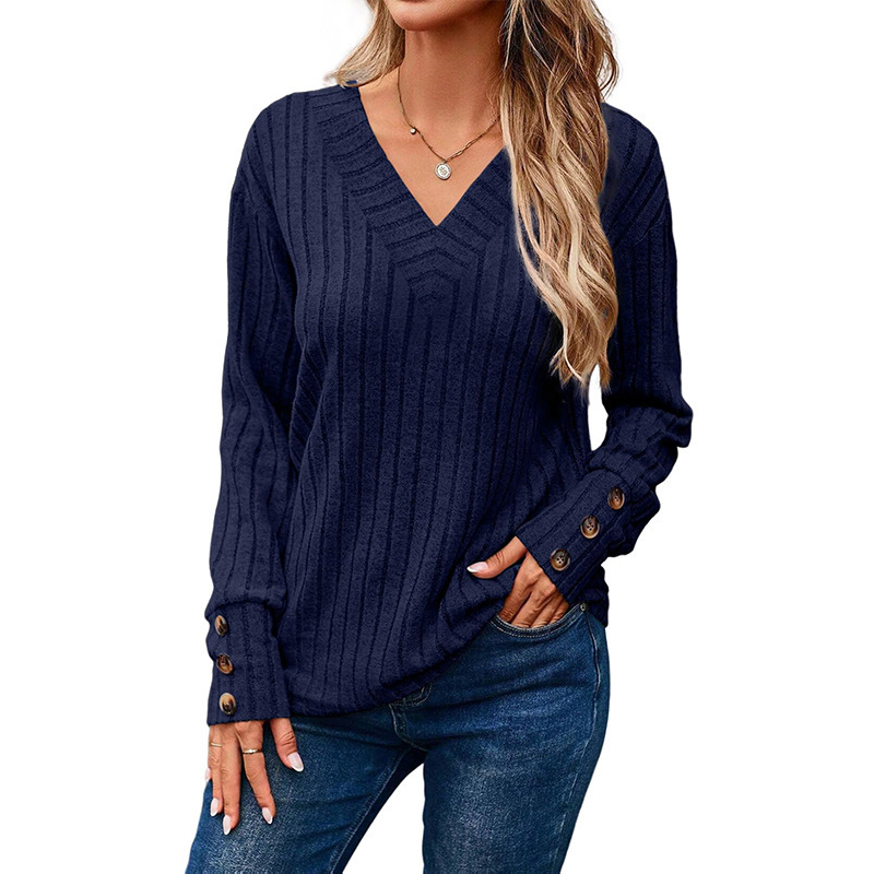 Women’s Casual V-Neck Long Sleeve Top