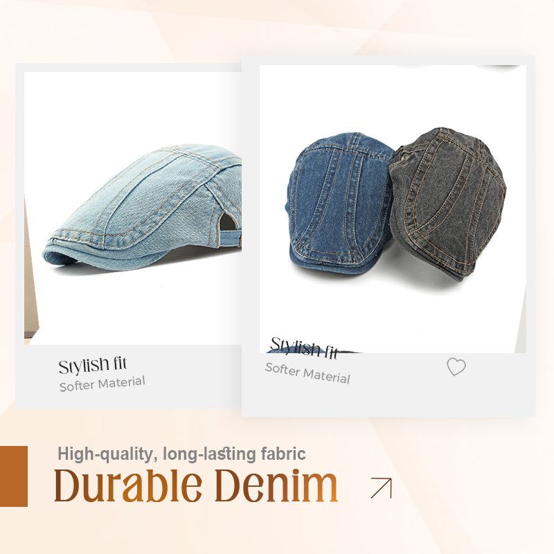 Unisex Denim Newsboy Cap
