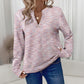 Women's Waffle V-Neck Long Sleeve Top