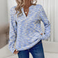 Women's Waffle V-Neck Long Sleeve Top