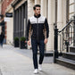 Men's Color Block Stand Collar Jacket