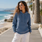 Women's Corduroy Hooded Sweatshirt with Pockets