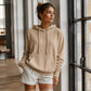 Women's Corduroy Hooded Sweatshirt with Pockets