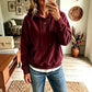 Women's Corduroy Hooded Sweatshirt with Pockets