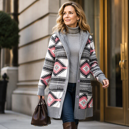 Women's Plush-Lined Hooded Knit Cardigan