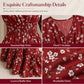 Women's Floral V-Neck Smocked Waist Ruffle Dress