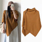 Women's Cozy Asymmetrical Poncho with Button Details