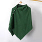 Women's Cozy Asymmetrical Poncho with Button Details
