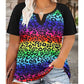 Women's Casual V-Neck Short Sleeve T-Shirt