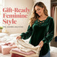 Women's Velvet Criss Cross V-Neck Top