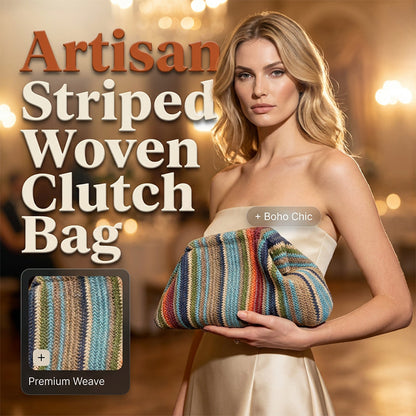 Women's Woven Stripe Clutch Bag