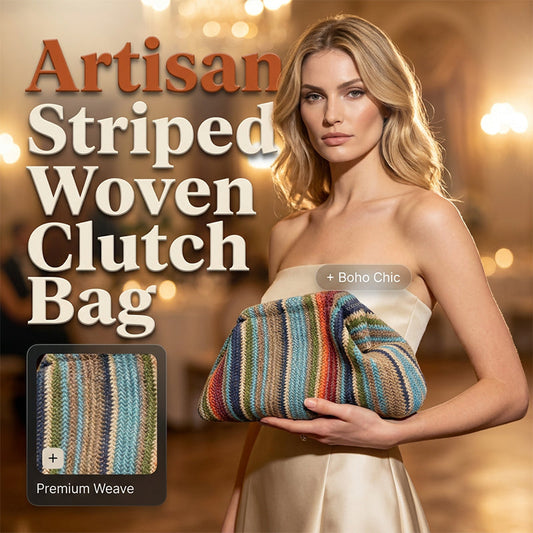 Women's Woven Stripe Clutch Bag