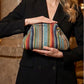 Women's Woven Stripe Clutch Bag
