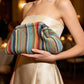 Women's Woven Stripe Clutch Bag