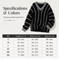 Women's Loose Casual V-Neck Striped Sweater