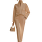 Elegant Long Sleeve Top & Pants Suit Set