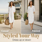 Women Loose Cotton Linen Shirt Dress with Pockets