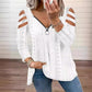 Women's Cold Shoulder Zipper T-Shirt