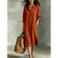 Women Loose Cotton Linen Shirt Dress with Pockets