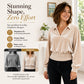 Women's Velvet V-Neck Long-Sleeve Collared Top