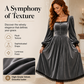 Women's Vintage Square Neck Velvet Dress
