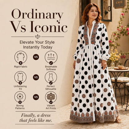 Women's Artistic Graffiti Print Maxi Dress