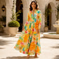 Women's Artistic Graffiti Print Maxi Dress