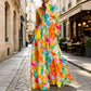 Women's Artistic Graffiti Print Maxi Dress