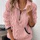 Half-Zip Fuzzy Pocket Sweatshirt